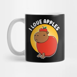 I love apples Capybara cartoon Mug